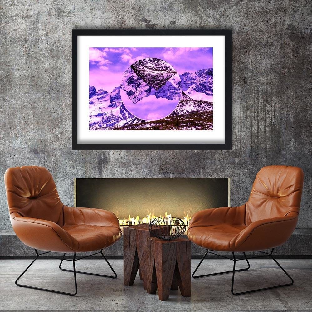 Glezna melnā rāmī - Inverted Mountain Landscape 2 Home Trends