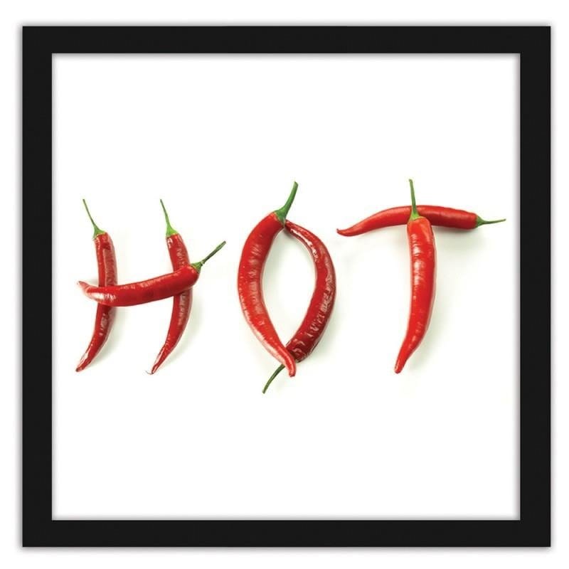 Glezna melnā rāmī - It says hot with chili peppers. Home Trends