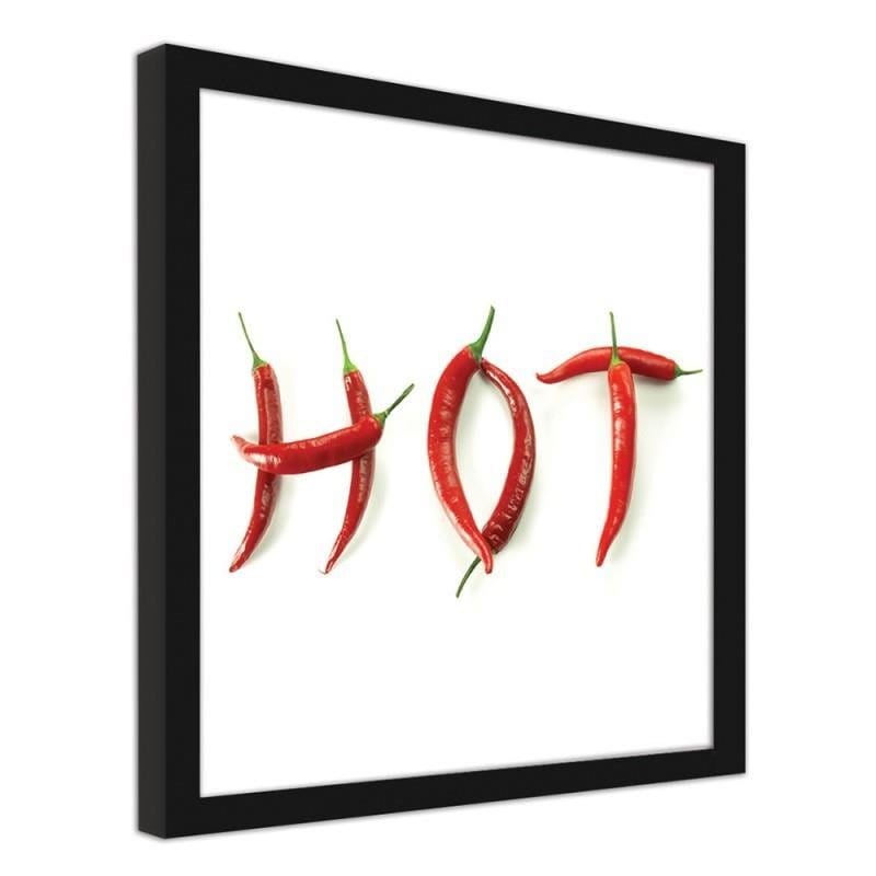 Glezna melnā rāmī - It says hot with chili peppers. Home Trends