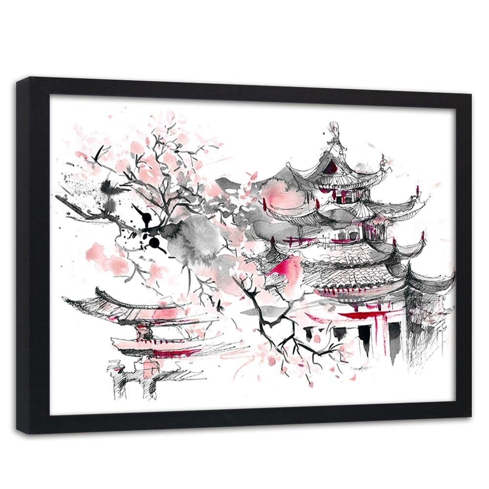 Glezna melnā rāmī - Japan Art Home Trends