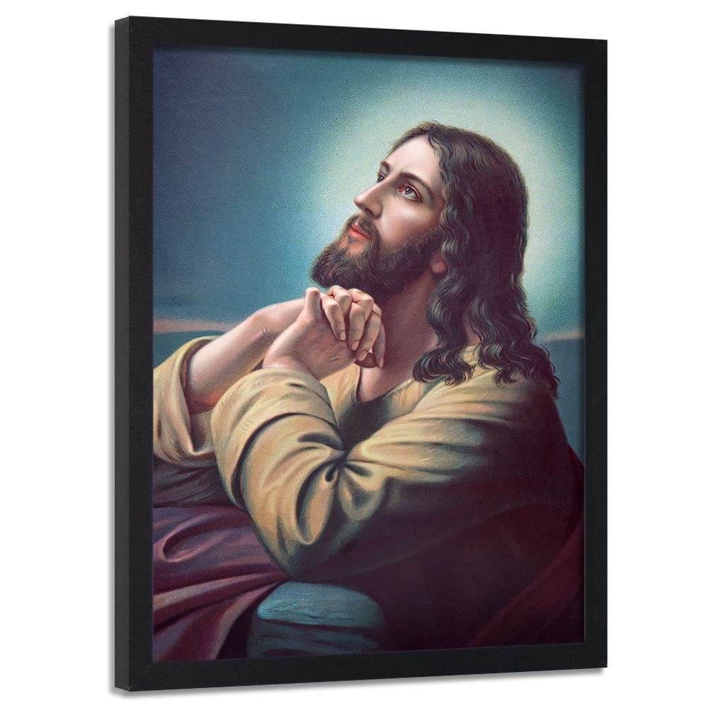 Glezna melnā rāmī - Jesus Praying Home Trends