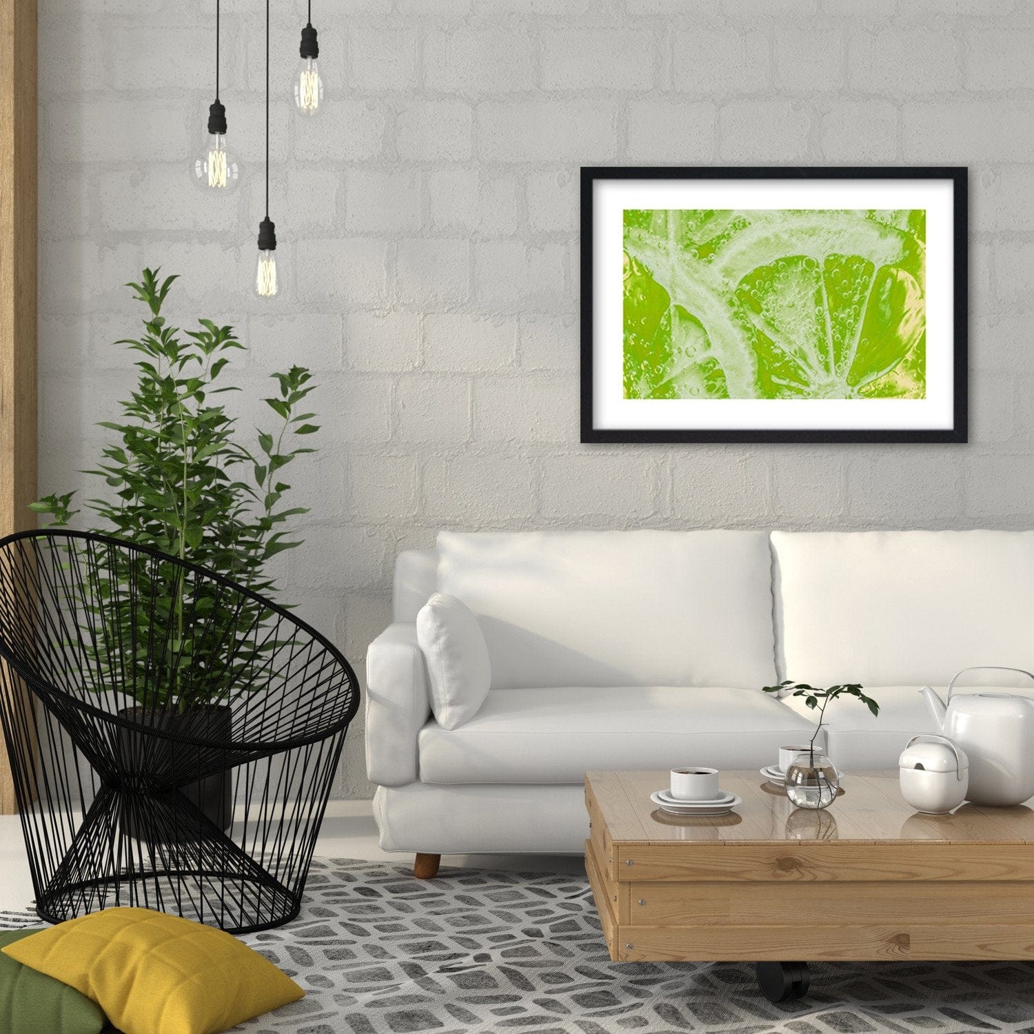 Glezna melnā rāmī - Juicy Lime Home Trends