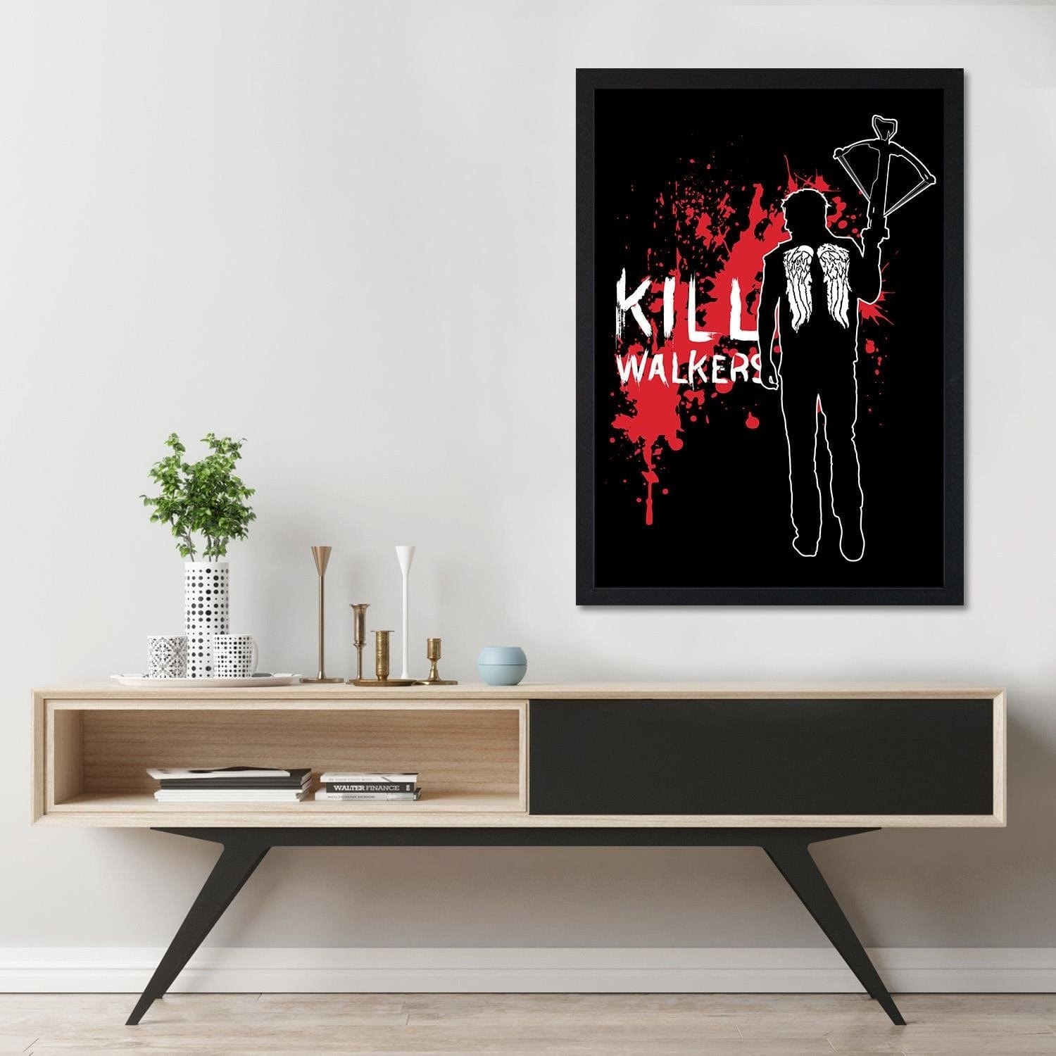 Glezna melnā rāmī - Kill Walkers Image Black And White Home Trends