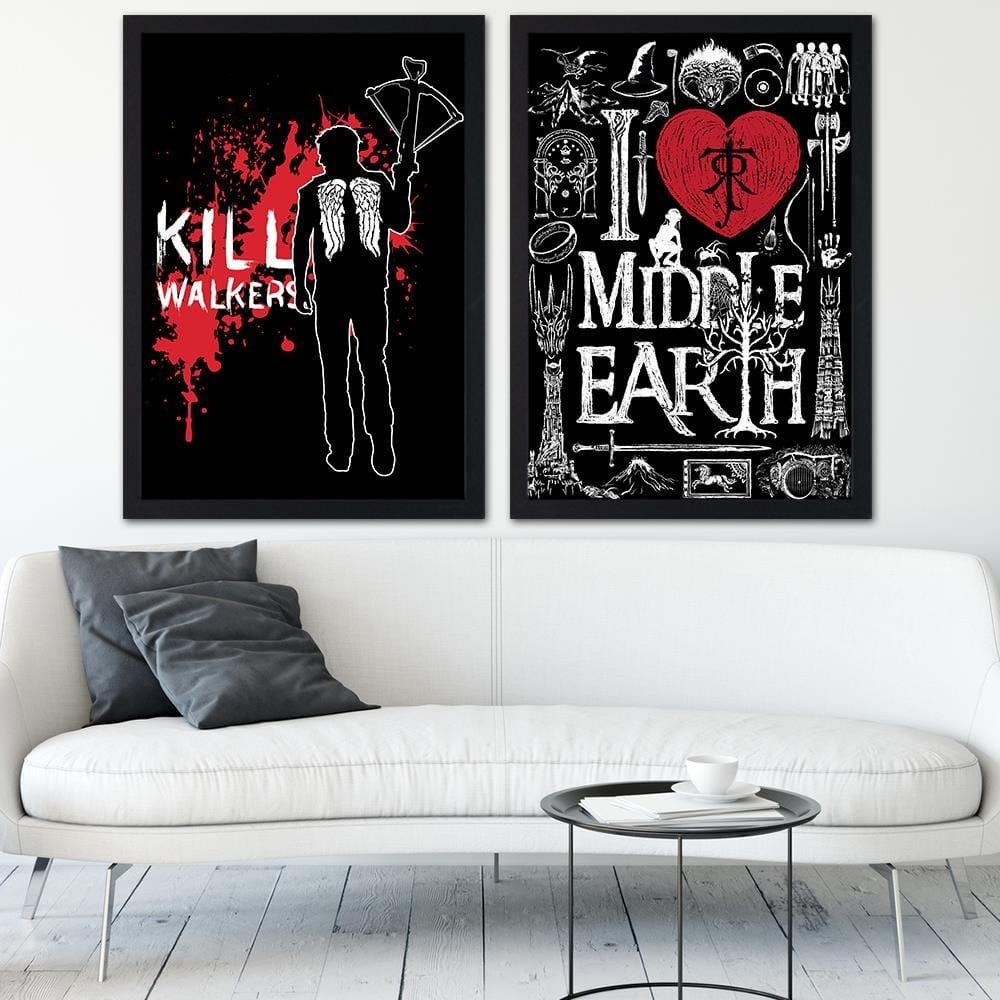 Glezna melnā rāmī - Kill Walkers Image Black And White Home Trends