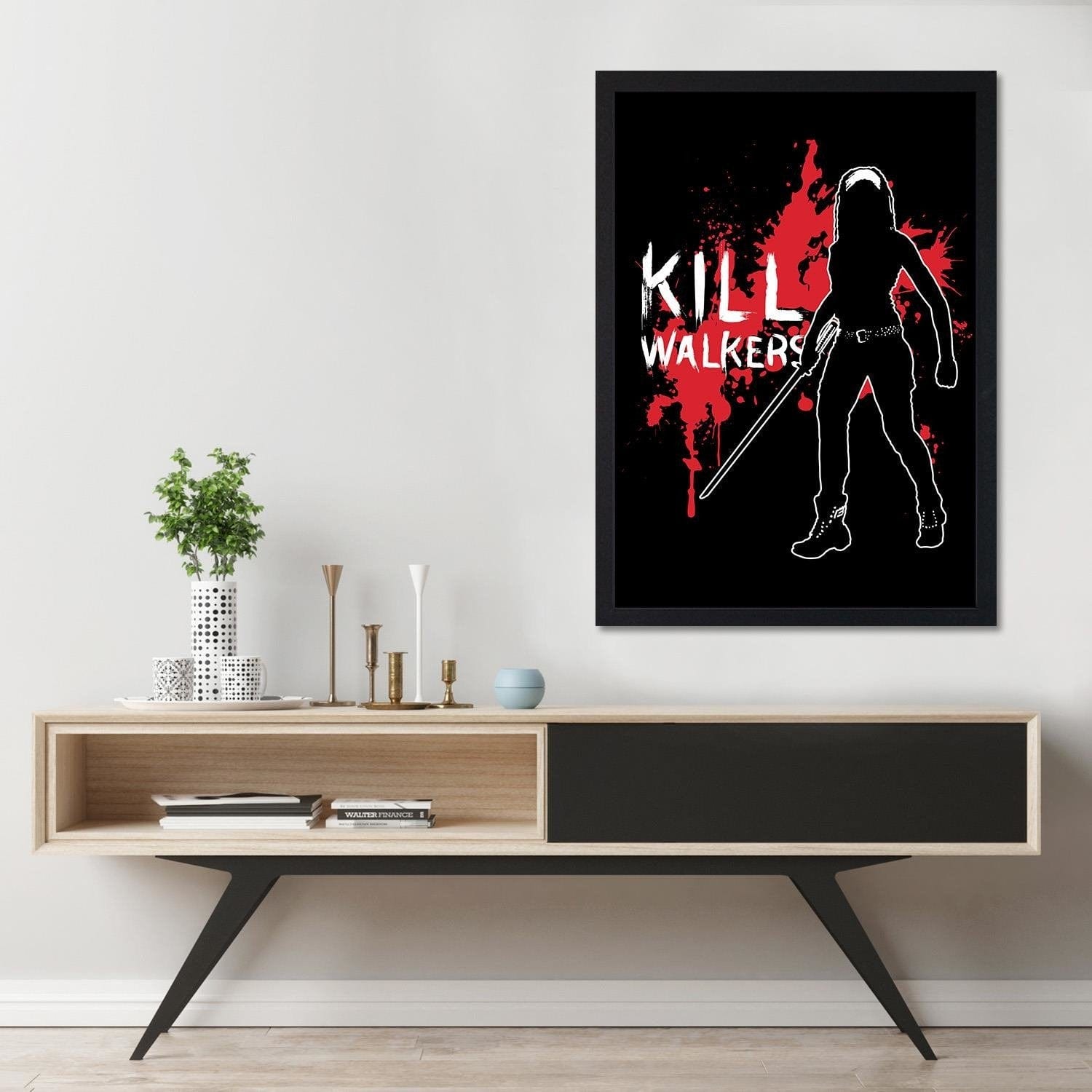 Glezna melnā rāmī - Kill Walkers Image Black And White Home Trends