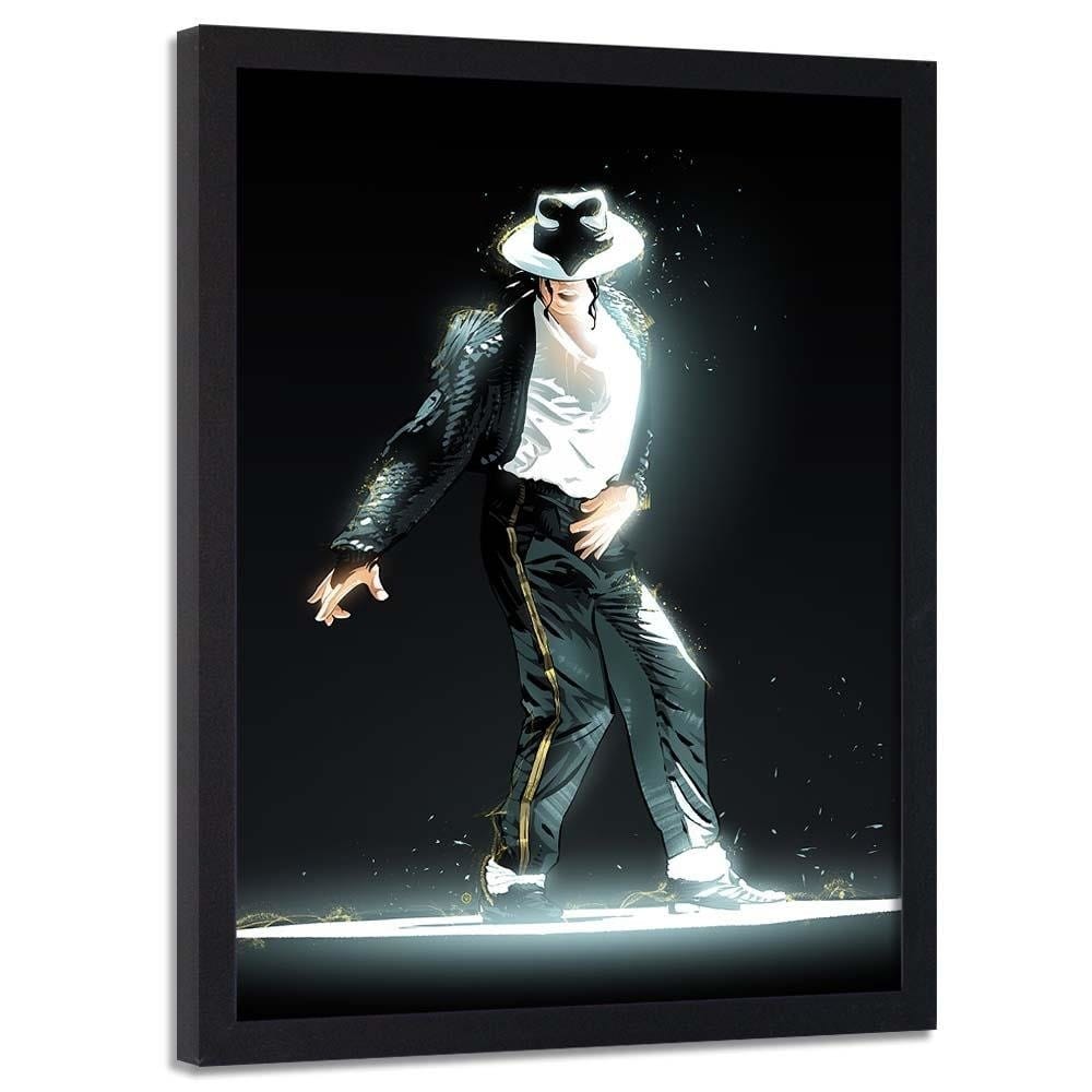 Glezna melnā rāmī - King Of Pop Icon Black Home Trends