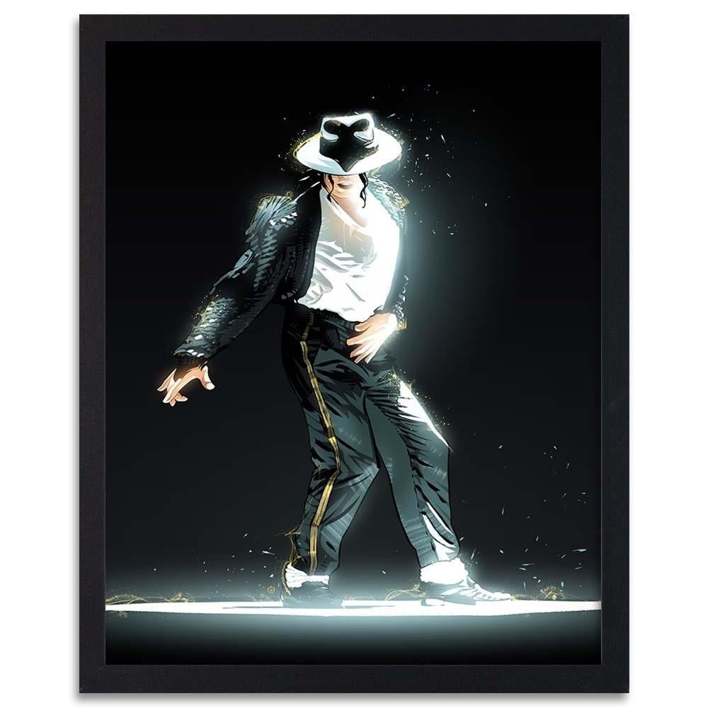Glezna melnā rāmī - King Of Pop Icon Black Home Trends