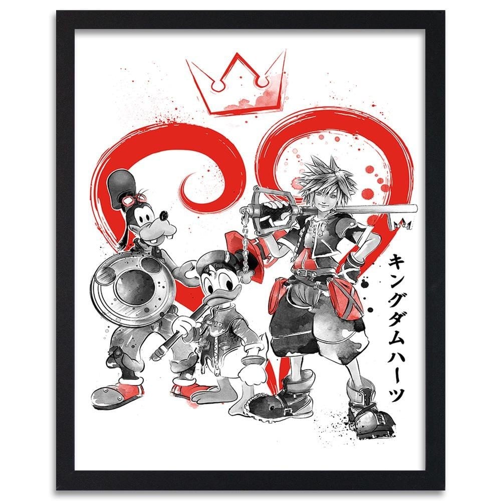 Glezna melnā rāmī - Kingdom Japan Art Red Home Trends