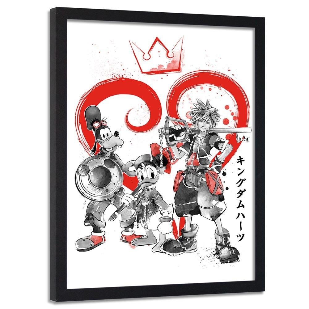 Glezna melnā rāmī - Kingdom Japan Art Red Home Trends