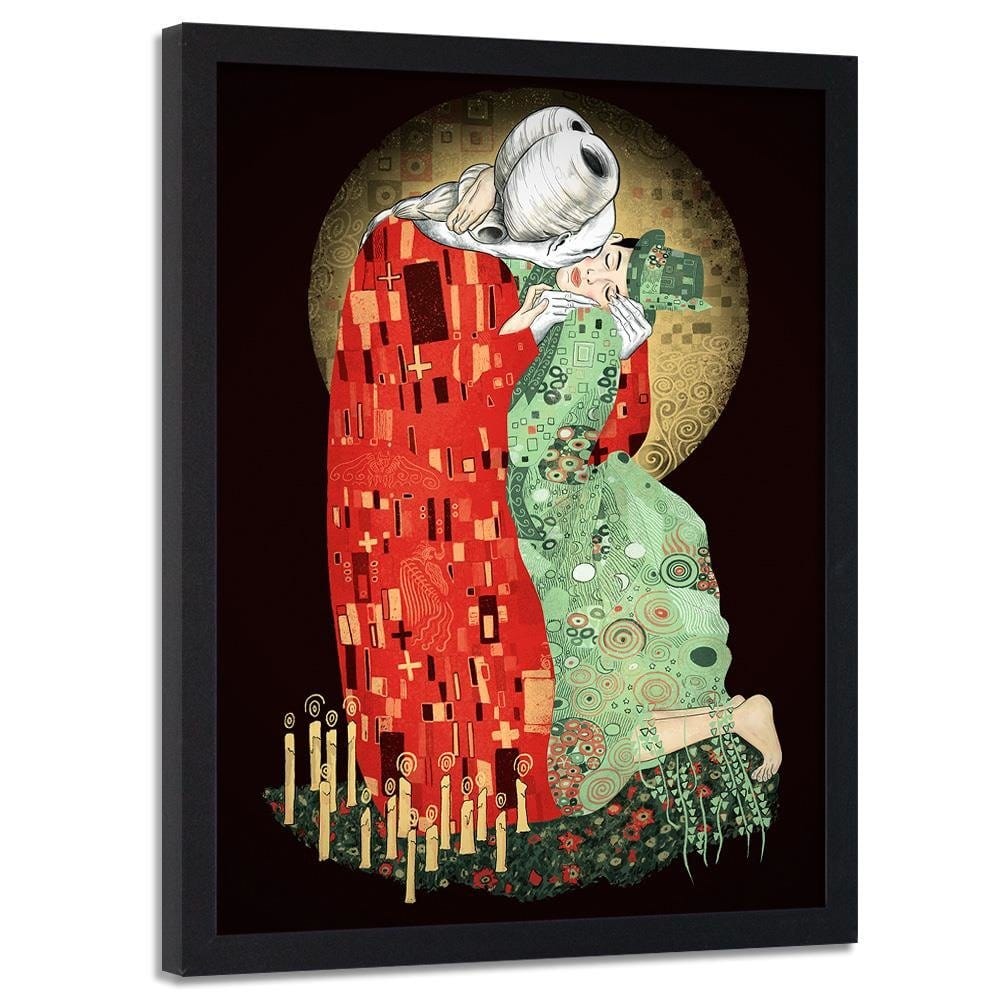 Glezna melnā rāmī - Kiss Amid Candles Home Trends