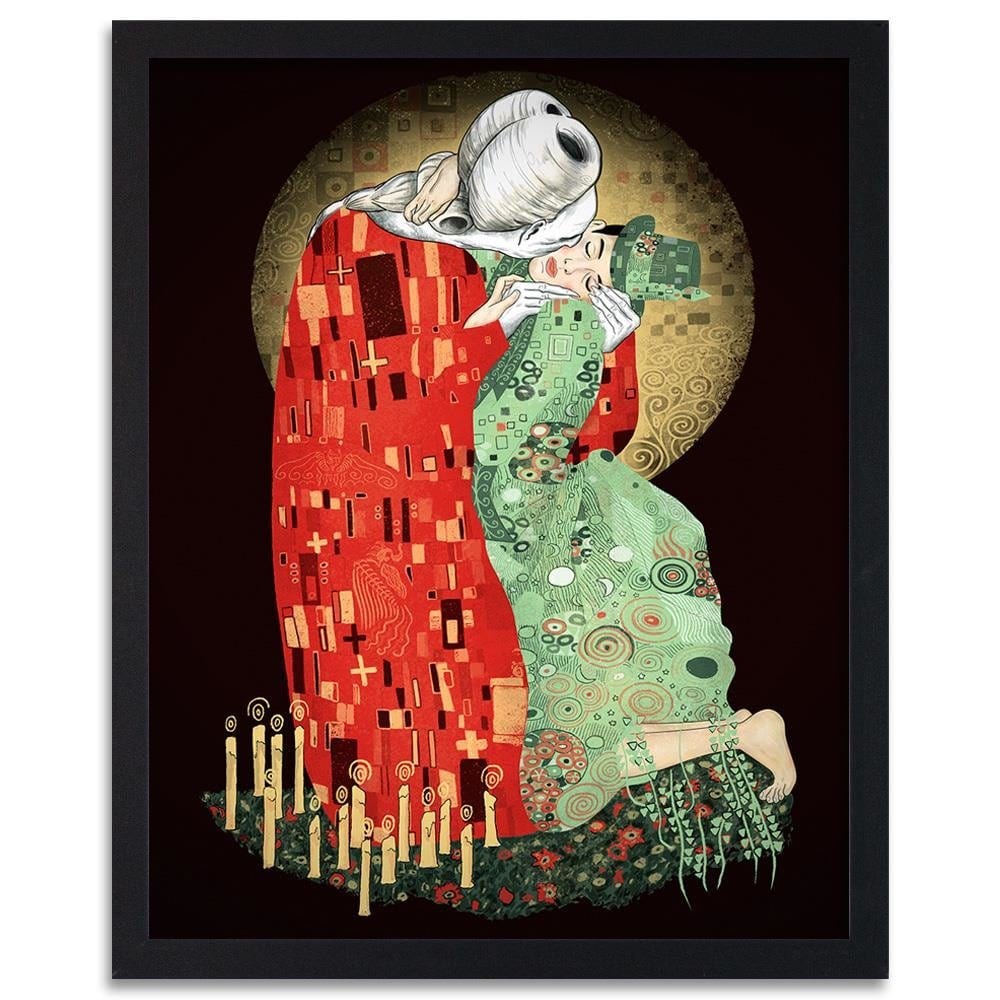 Glezna melnā rāmī - Kiss Amid Candles Home Trends