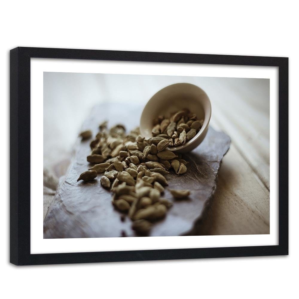 Glezna melnā rāmī - Kitchen Spices Cardamom Home Trends