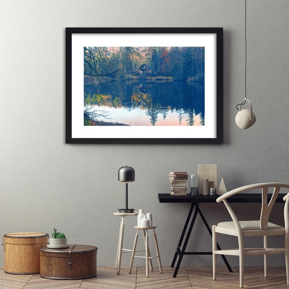 Glezna melnā rāmī - Lake House 4 Home Trends