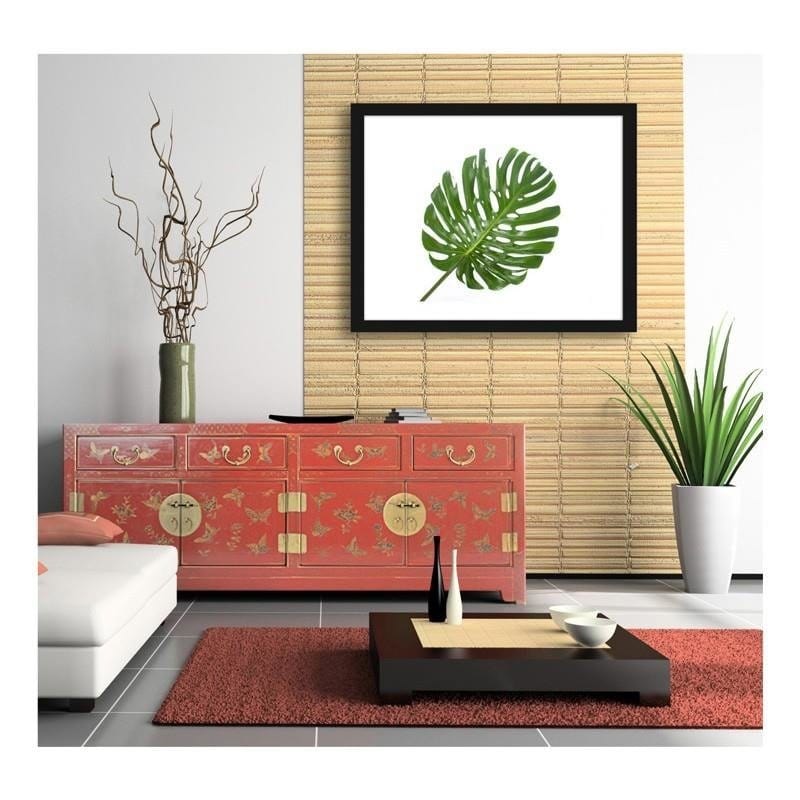 Glezna melnā rāmī - Large leaf Home Trends