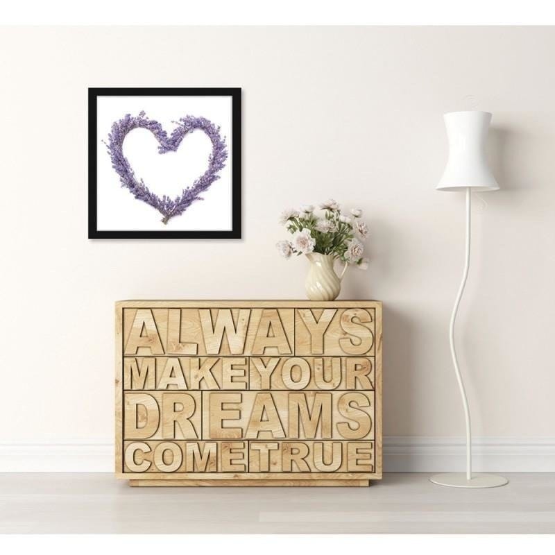 Glezna melnā rāmī - Lavender heart Home Trends