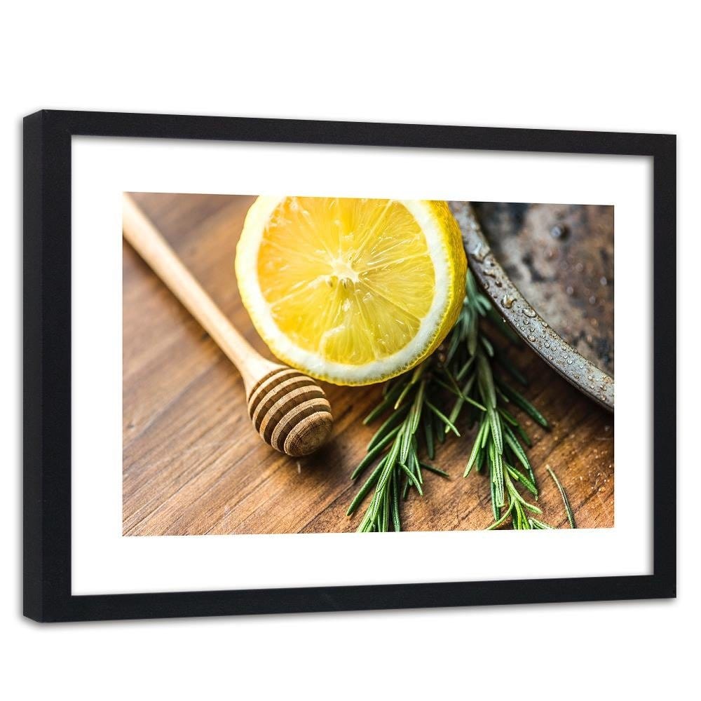 Glezna melnā rāmī - Lemon And Rosemary Home Trends