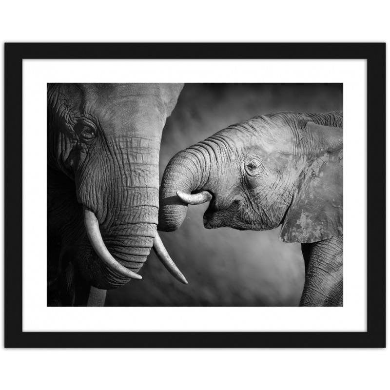 Glezna melnā rāmī - Little elephant Home Trends