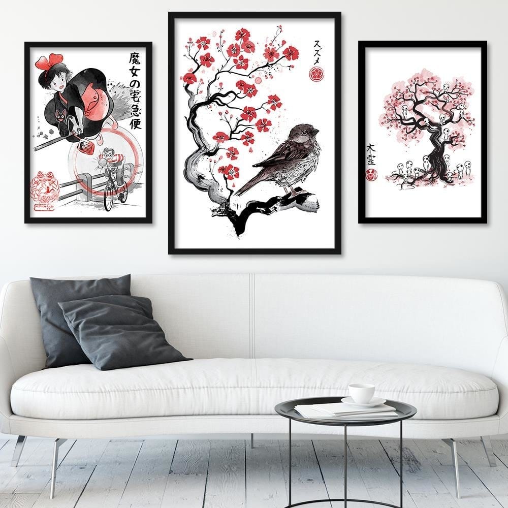 Glezna melnā rāmī - Little Sparrow Red  Home Trends