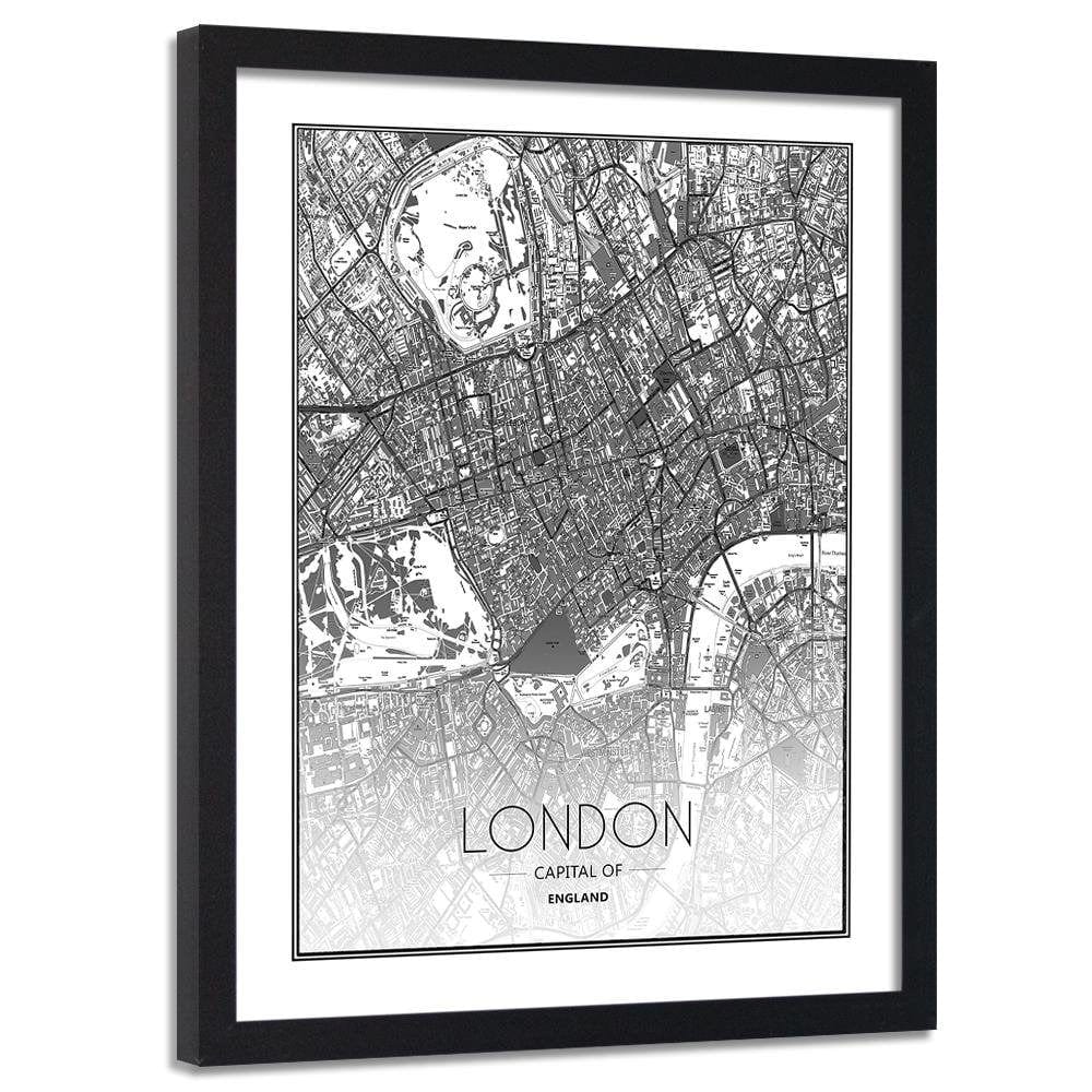 Glezna melnā rāmī - London City Plan Home Trends