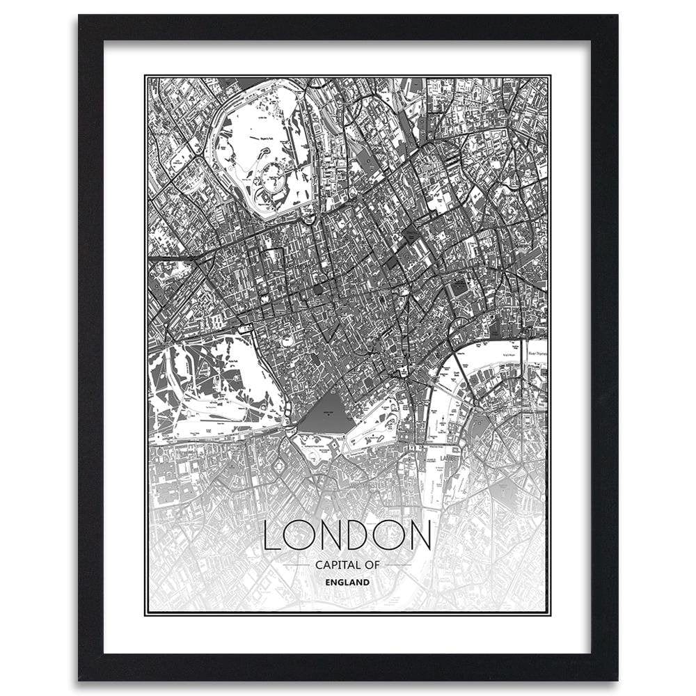 Glezna melnā rāmī - London City Plan Home Trends