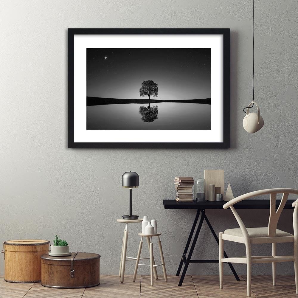 Glezna melnā rāmī - Lonely Tree 2 Home Trends