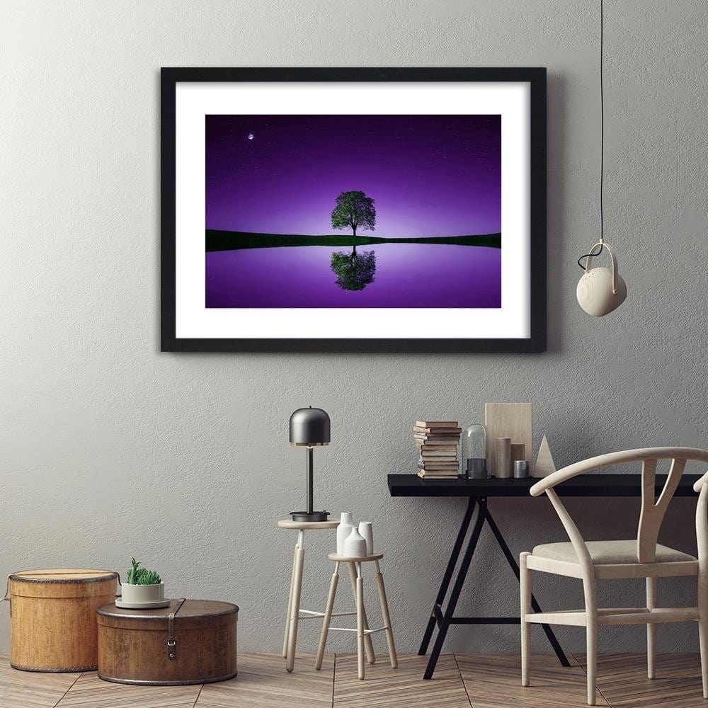 Glezna melnā rāmī - Lonely Tree 3 Home Trends