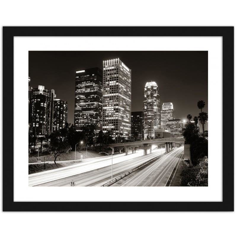 Glezna melnā rāmī - Los Angeles at night Home Trends