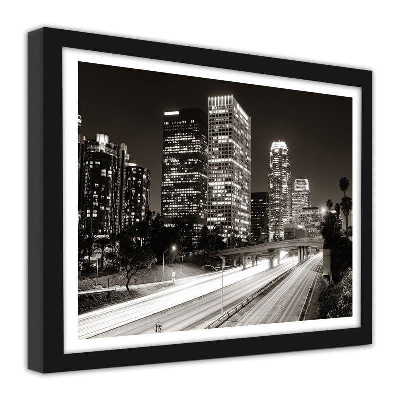 Glezna melnā rāmī - Los Angeles at night Home Trends
