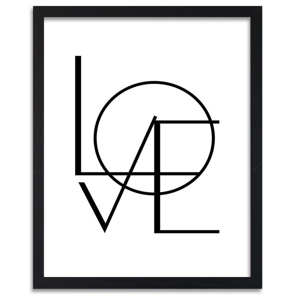 Glezna melnā rāmī - Love On The White Background Home Trends