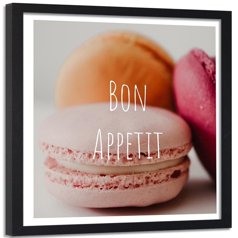 Glezna melnā rāmī - Macaroons - Bon Apetit Home Trends