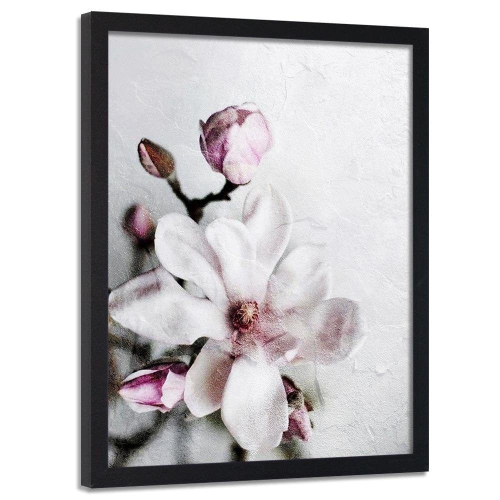 Glezna melnā rāmī - Magnolia Flower Home Trends