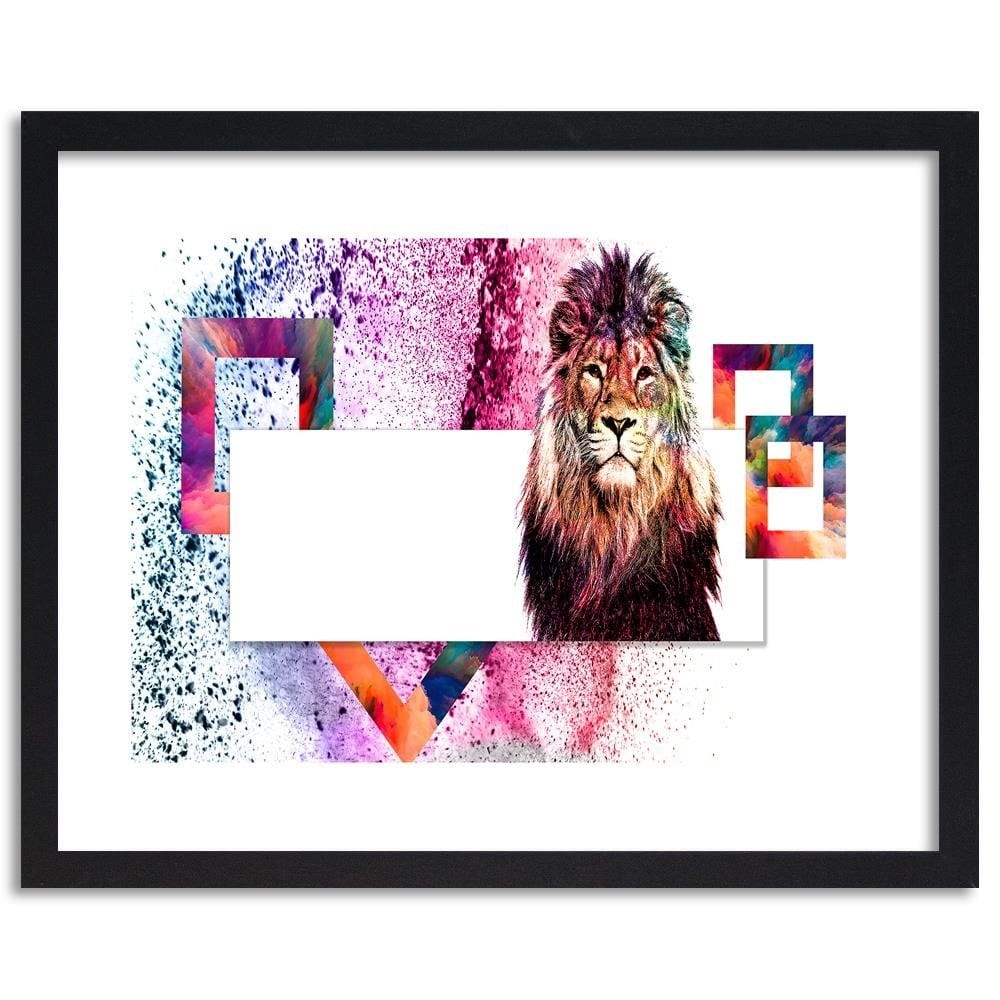 Glezna melnā rāmī - Majestic Lion  Home Trends