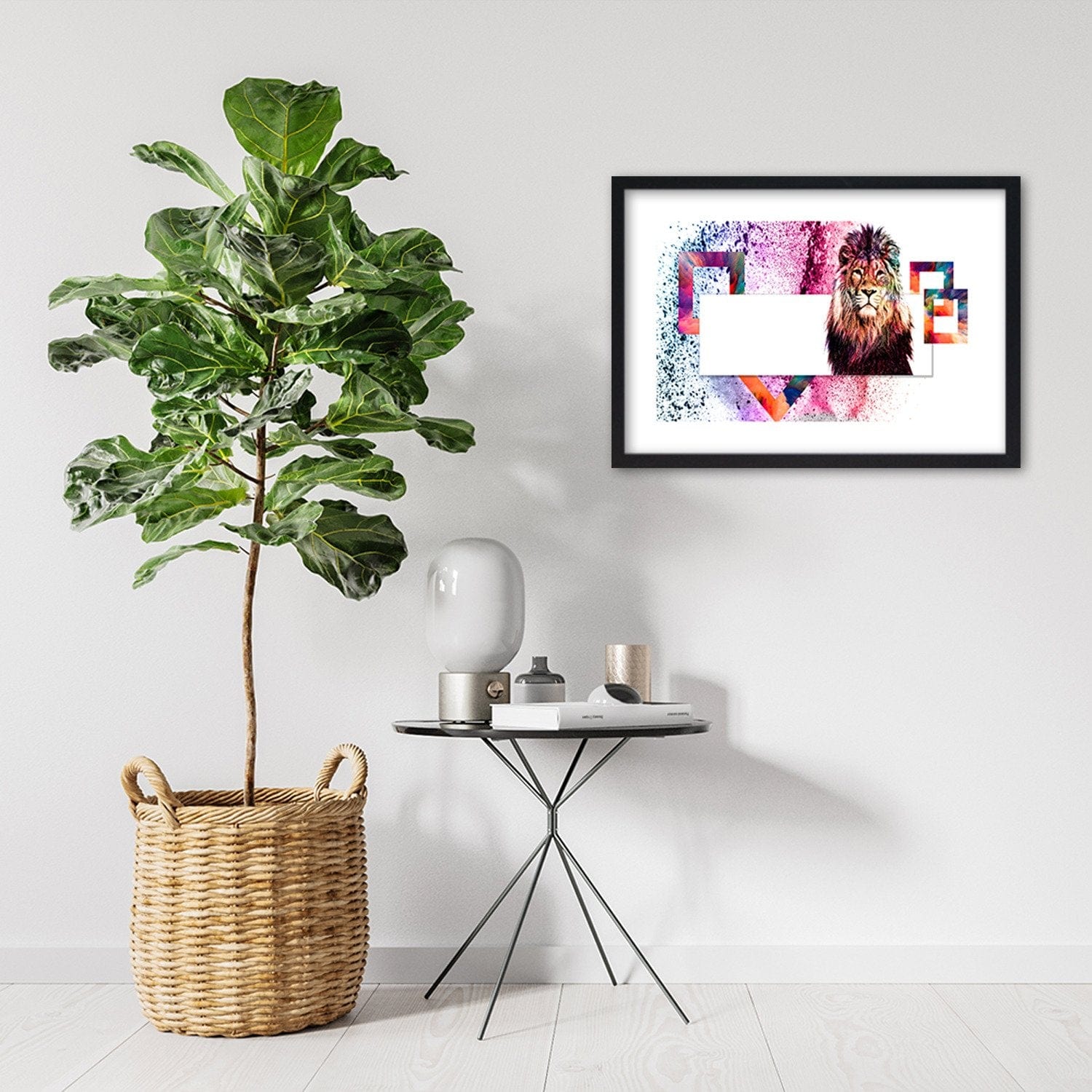 Glezna melnā rāmī - Majestic Lion  Home Trends