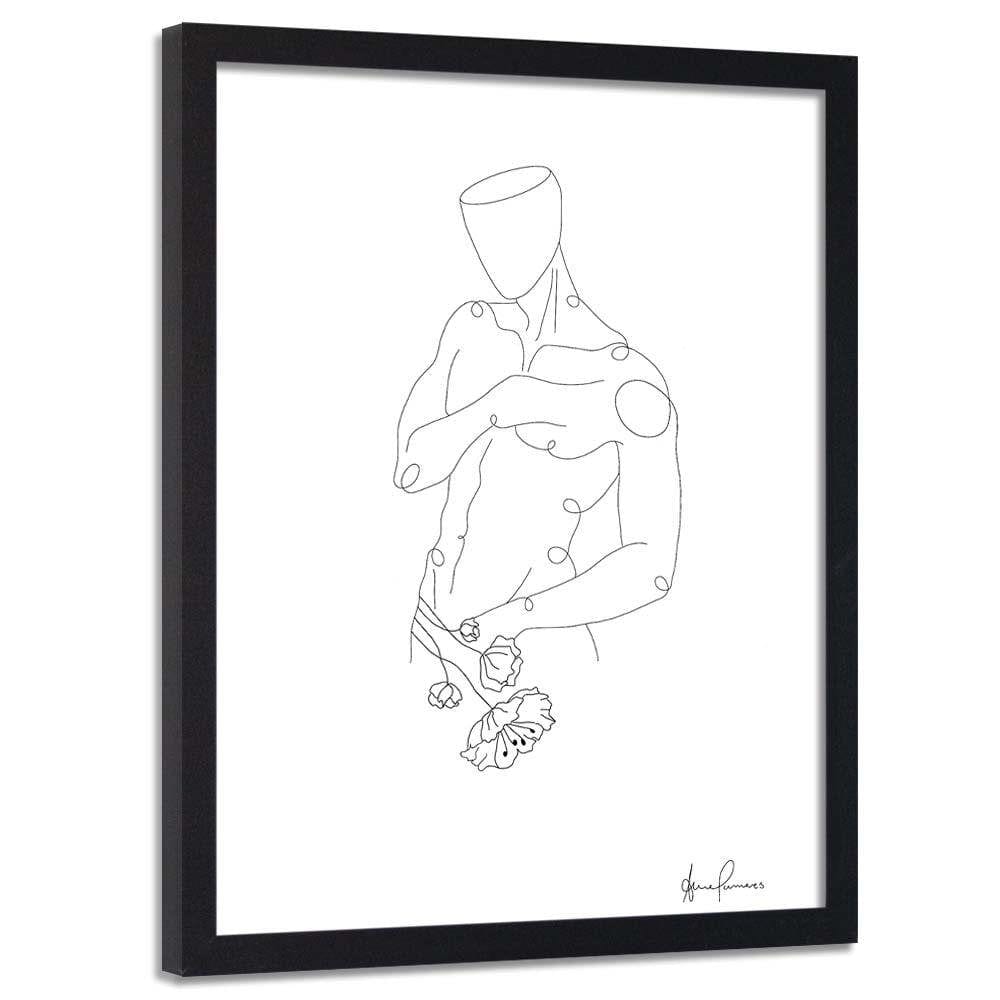 Glezna melnā rāmī - Man's Figure Of Minimalism Home Trends