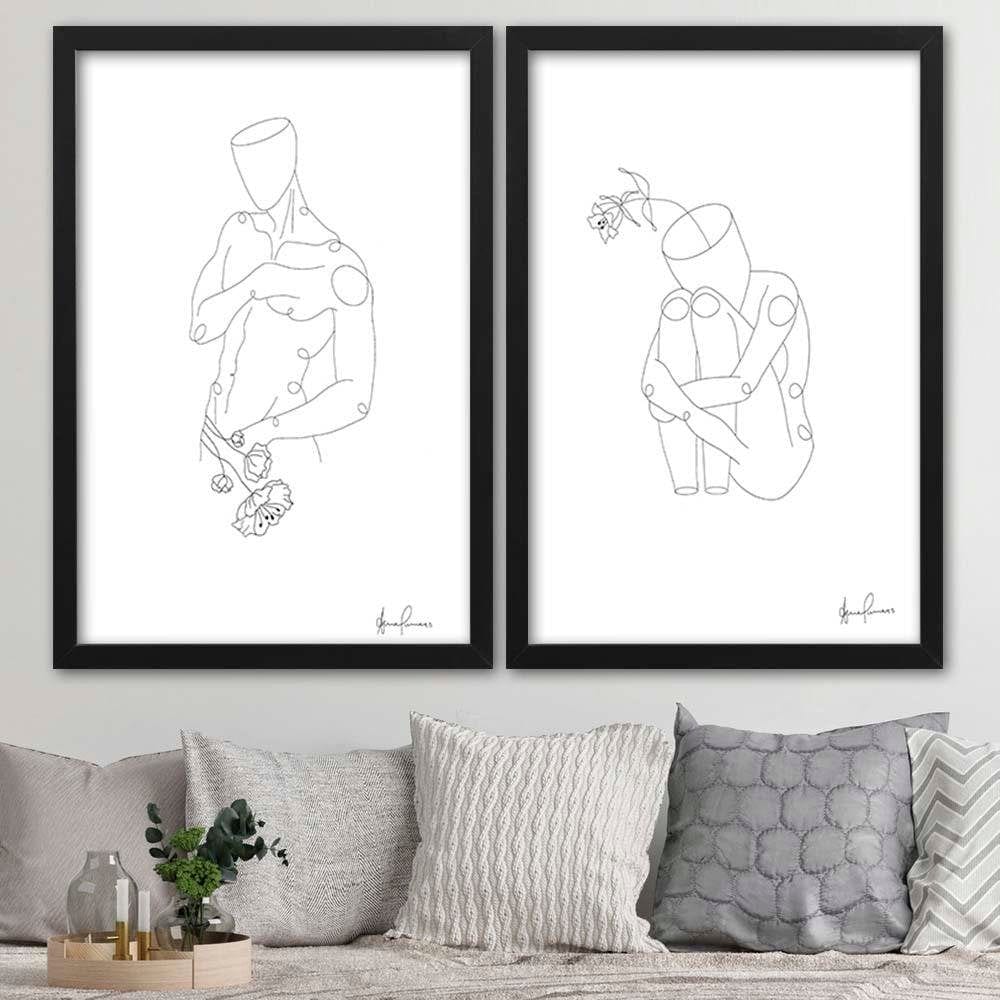 Glezna melnā rāmī - Man's Figure Of Minimalism Home Trends