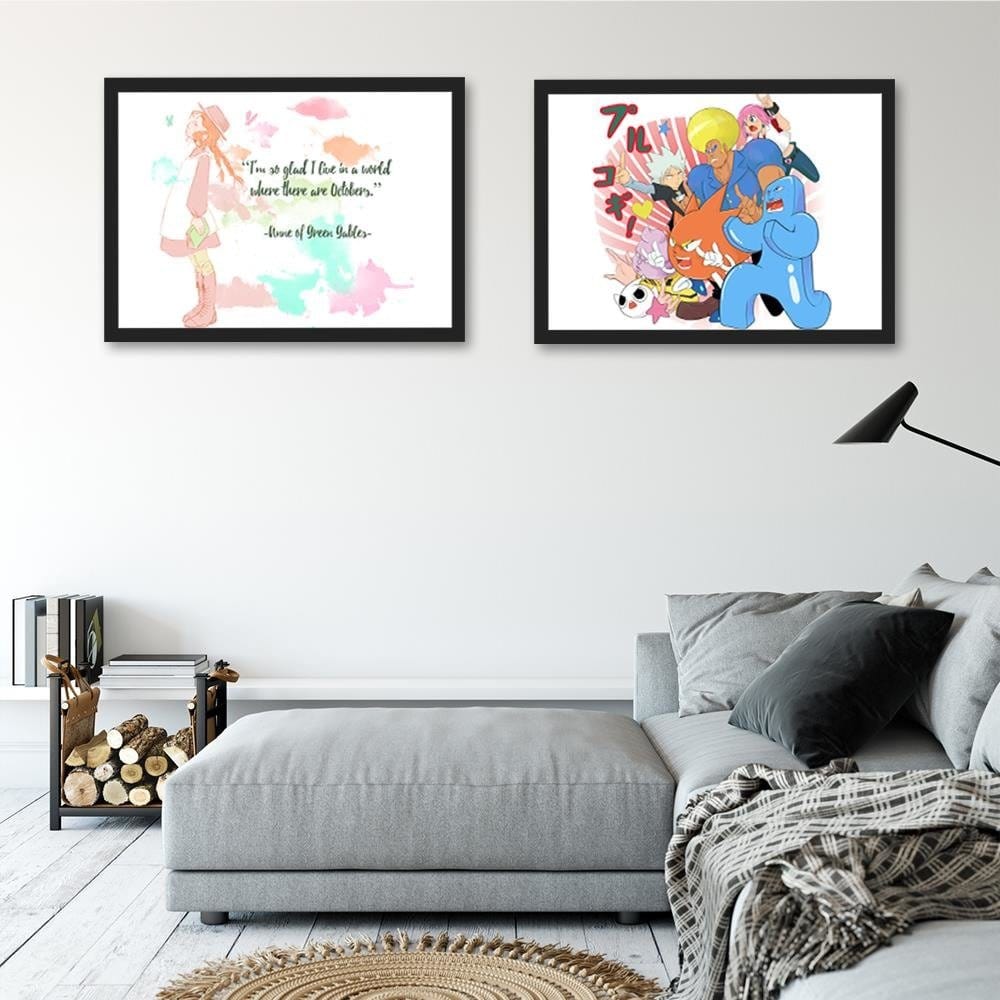 Glezna melnā rāmī - Manga Color Footpath Home Trends