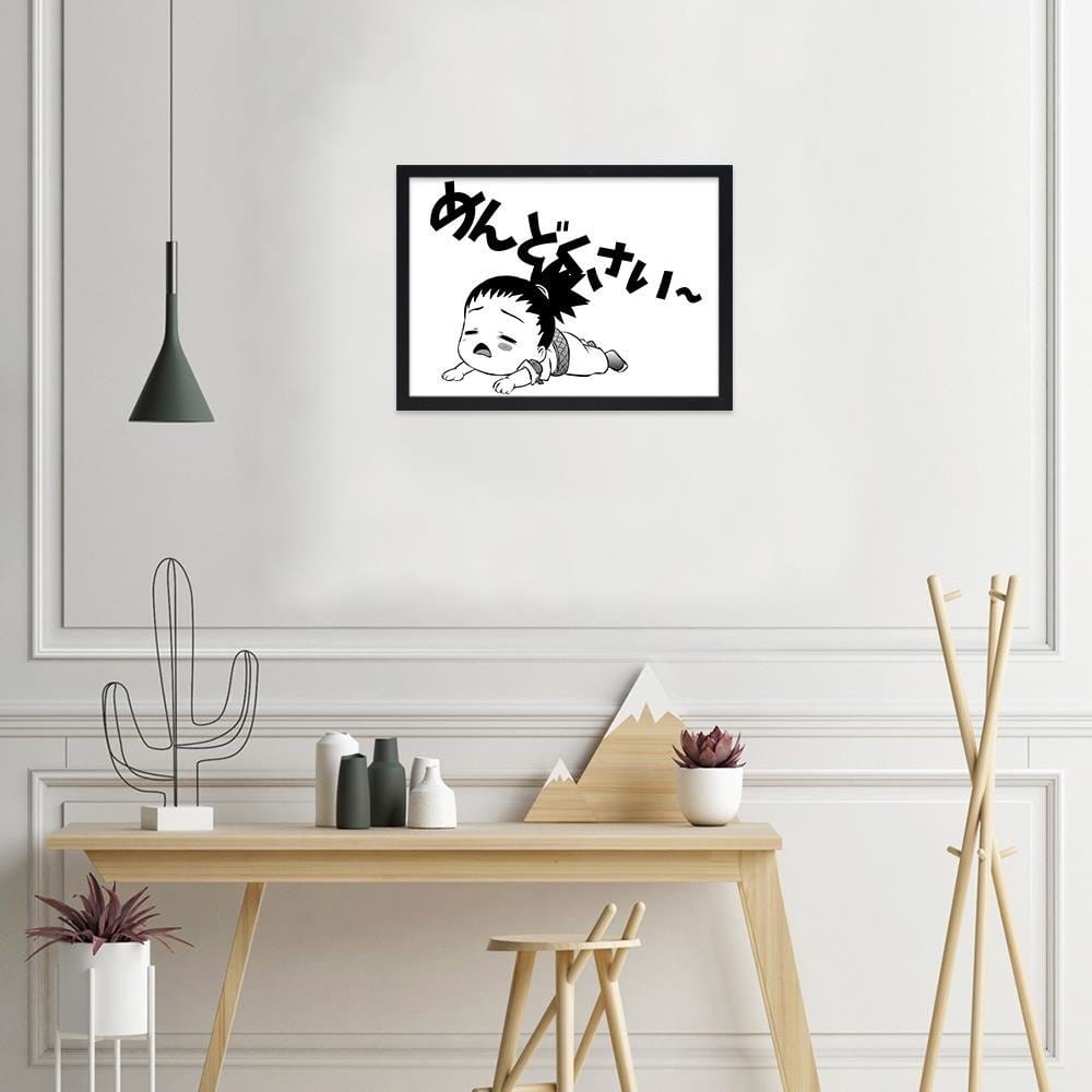 Glezna melnā rāmī - Manga Crying Girl Home Trends