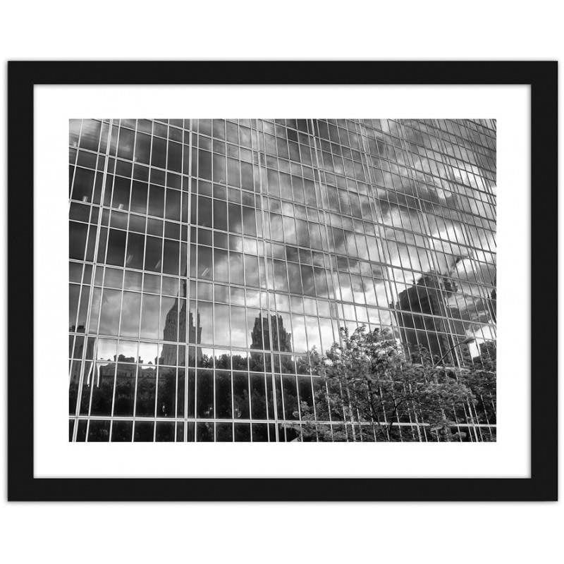 Glezna melnā rāmī - Manhattan Center reflected from the building Home Trends