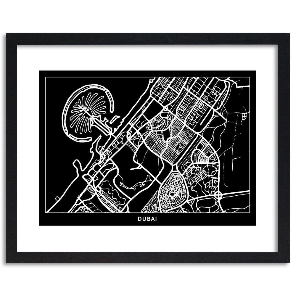 Glezna melnā rāmī - Map Of Dubai City Plan Home Trends