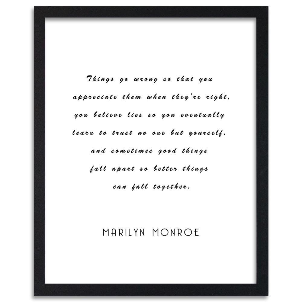 Glezna melnā rāmī - Marilyn Quote Home Trends