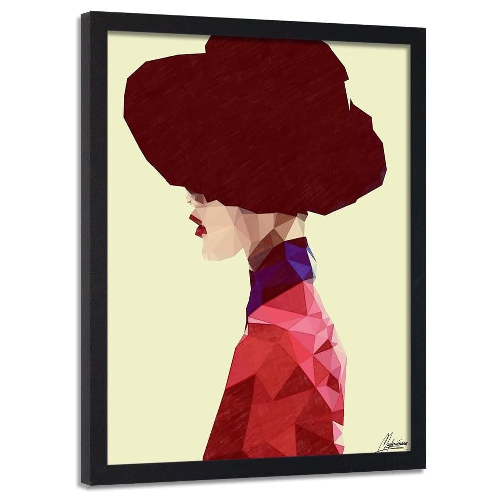 Glezna melnā rāmī - Maroon Hat Home Trends