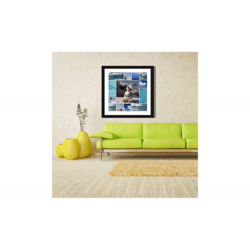 Glezna melnā rāmī - Meditating Buddha Home Trends