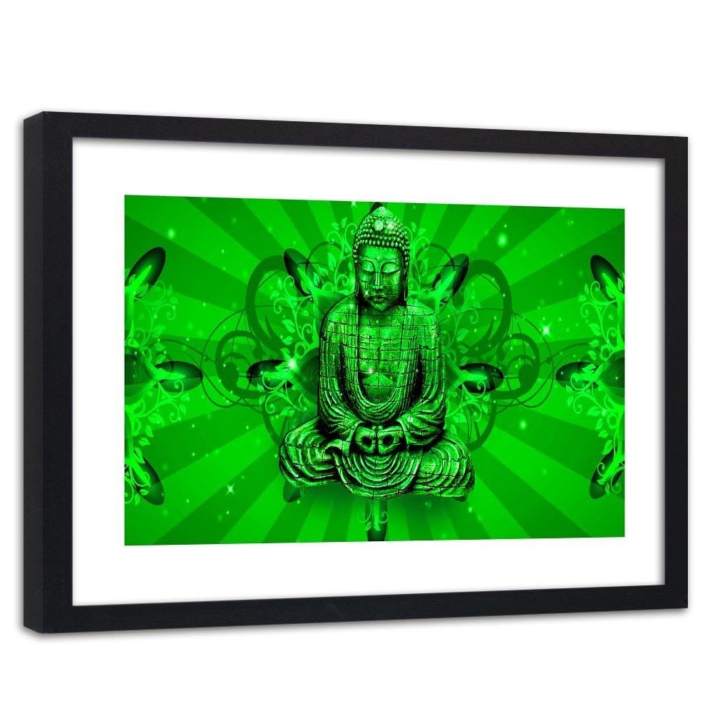 Glezna melnā rāmī - Meditator Buddha Home Trends