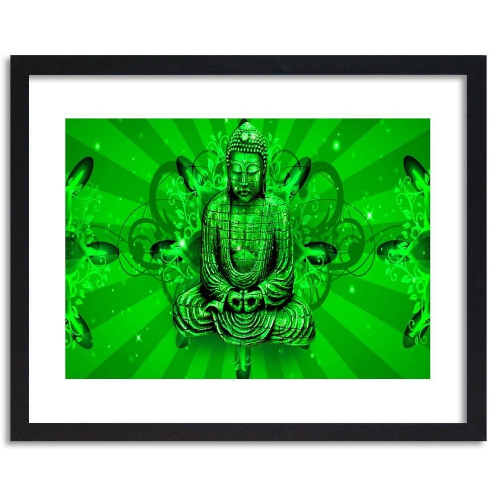 Glezna melnā rāmī - Meditator Buddha Home Trends