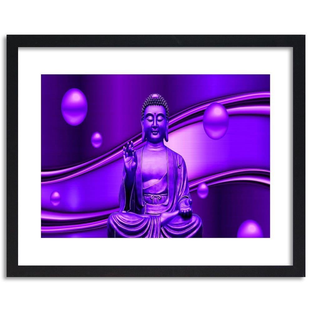 Glezna melnā rāmī - Meditator Buddha On An Abstract Background Home Trends