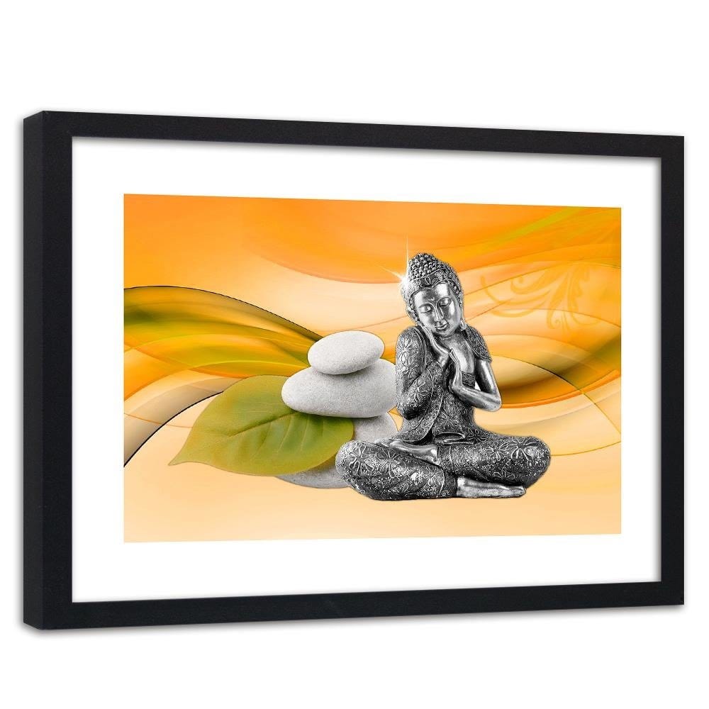 Glezna melnā rāmī - Metal Buddha Home Trends