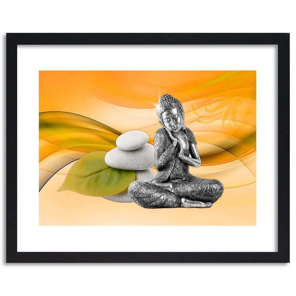 Glezna melnā rāmī - Metal Buddha Home Trends