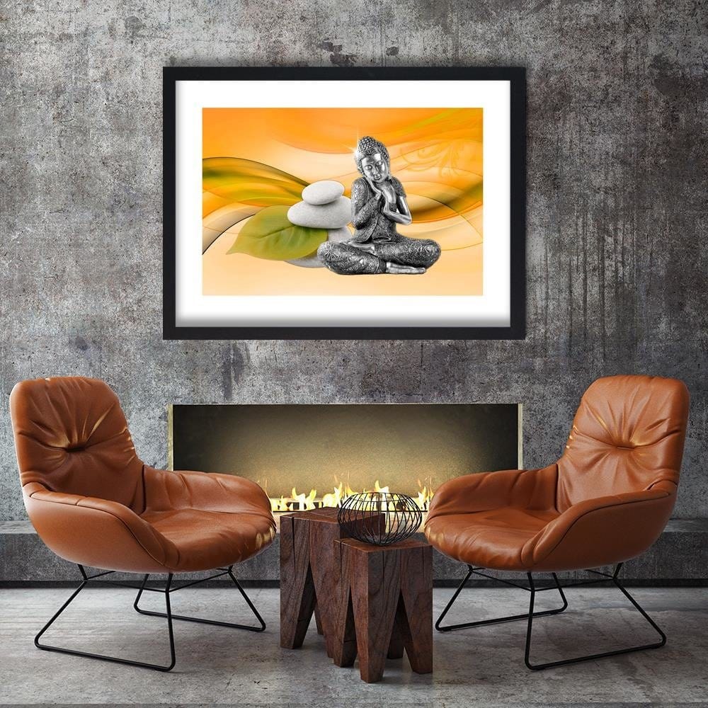 Glezna melnā rāmī - Metal Buddha Home Trends