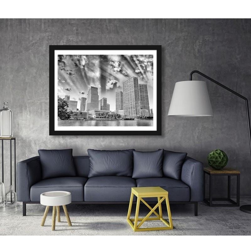 Glezna melnā rāmī - Miami beach Home Trends