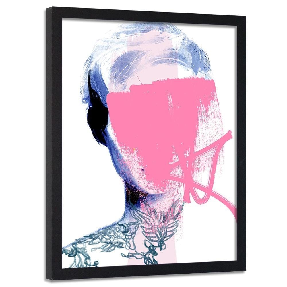 Glezna melnā rāmī - Model Face Pink Home Trends